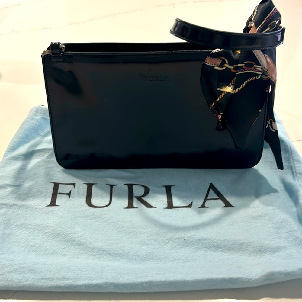 FURLA Calfskin Tote purse. Includes mini scarf and FURLA dust bag. EUC